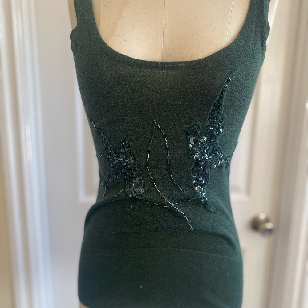 Bebe sewing tank, forest green, sz. S
